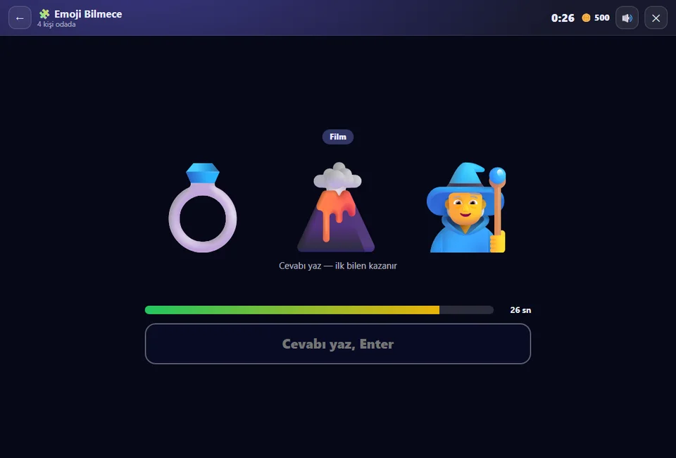 Emoji Bilmece minioyunu: emojilerden cevabı bul