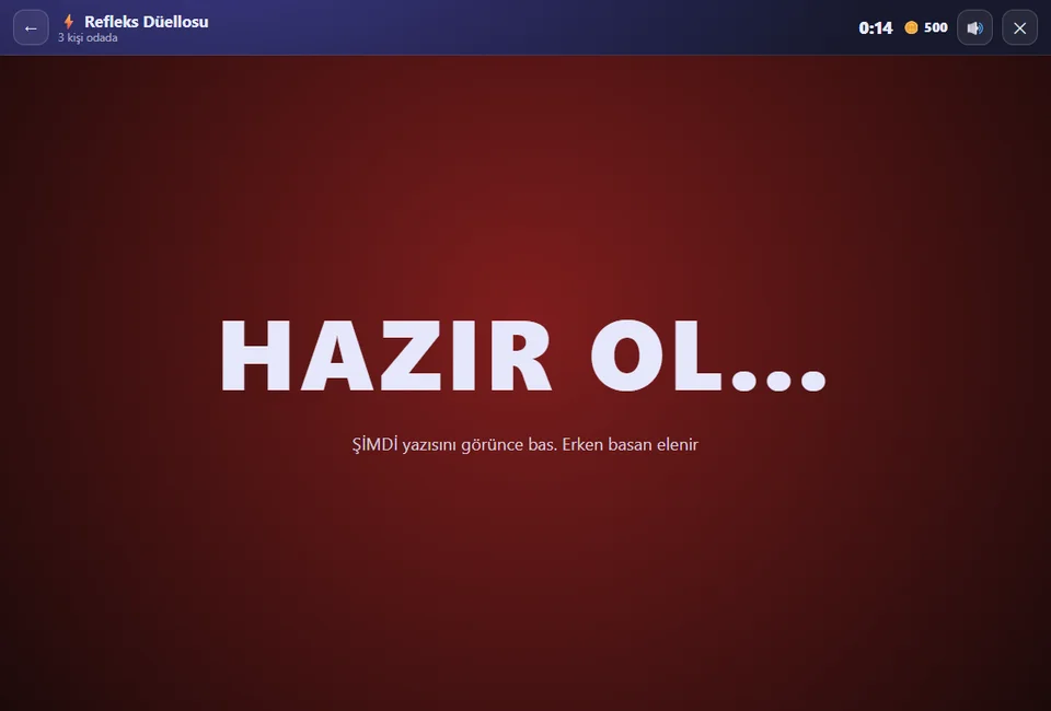 Refleks Düellosu minioyunu: HAZIR OL ekranı